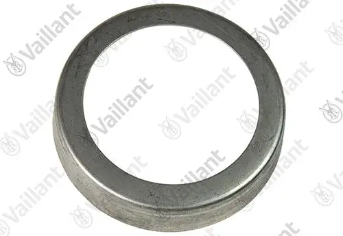 Metallische Abgasblende von Vaillant mit rundem Durchmesser und flacher Form, geeignet für Abgasanlagen.